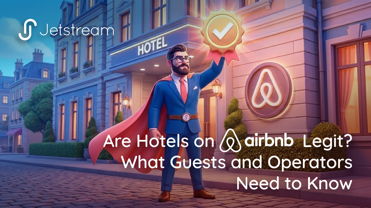 Illustration of a hotel verified on Airbnb showing are hotels on Airbnb legit with a trust verification badge